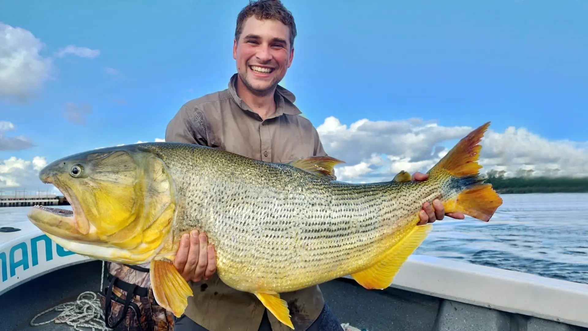 Nick with a Uruguay Golden Dorado At La Zona - Uruguay, you'll fish the same world-record tailwaters of the Uruguay River.