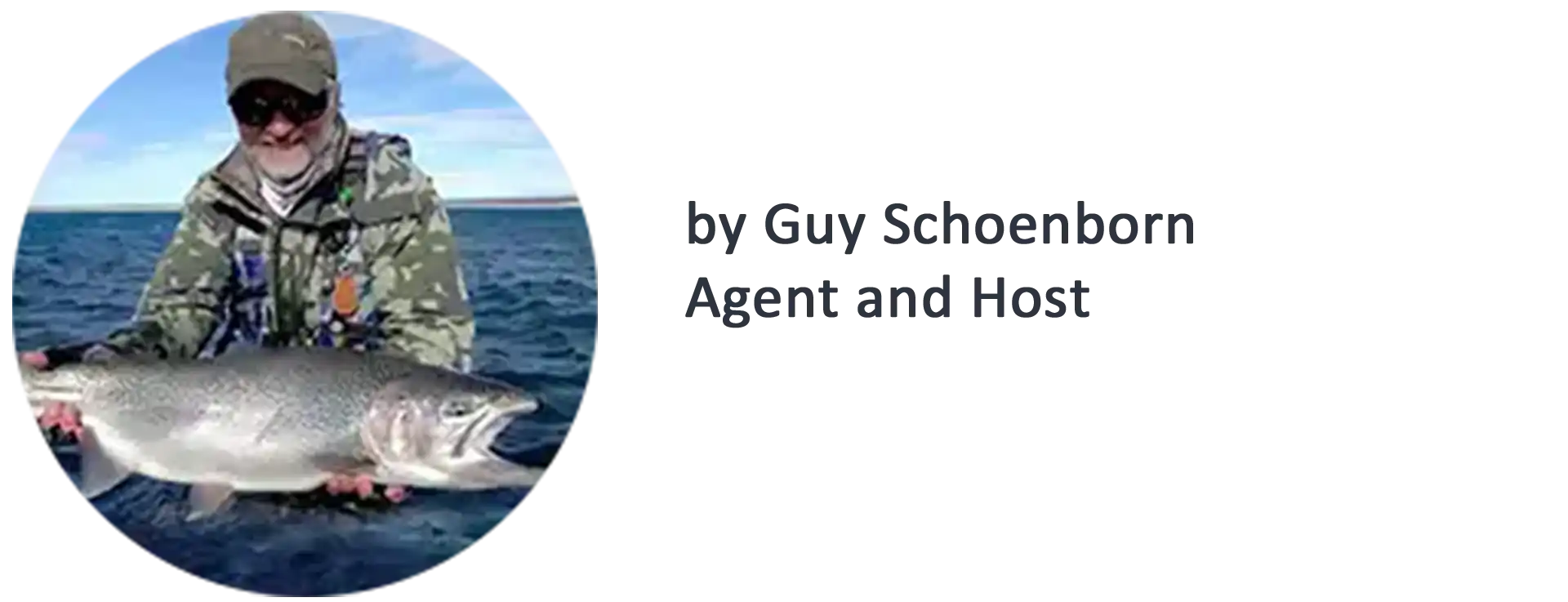 Guy Schoenborn Guy Schoenborn with giant rainbow trout at Jurassic Lake Lodge in Argentina.