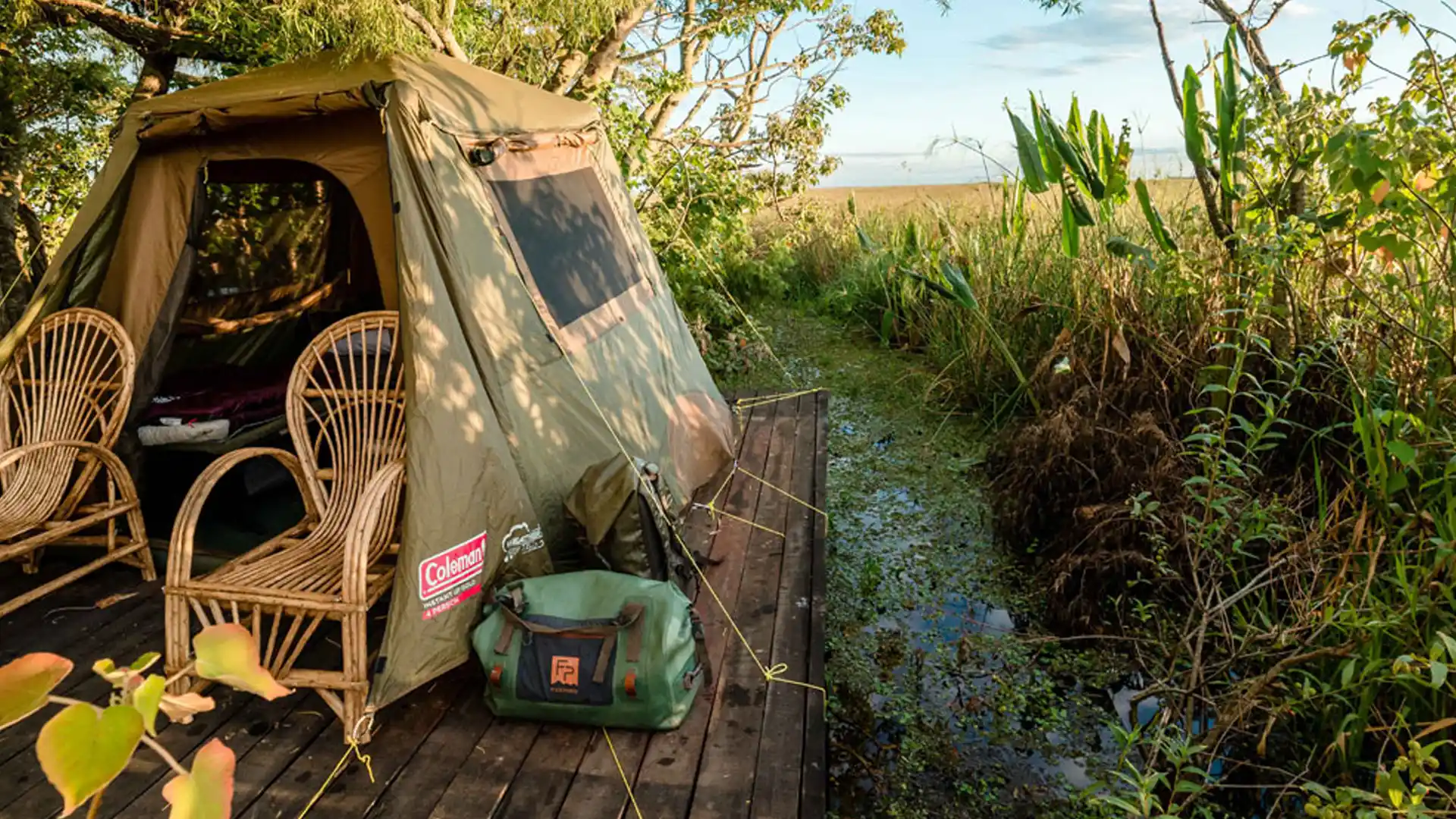 Yaguarete Ava Camp Two Tents Amidst Trees