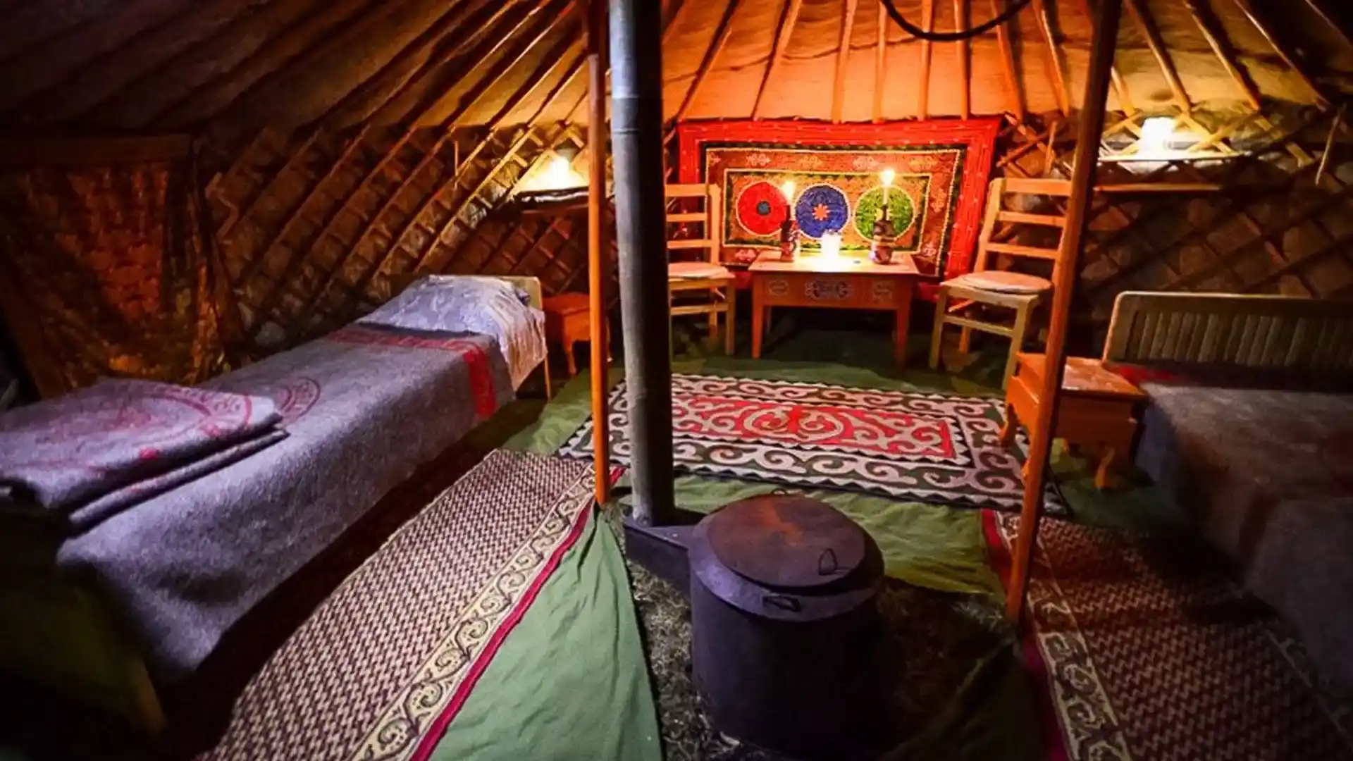 Ger Interior Interior of Teepee on this special flyfishing river in Mongolia